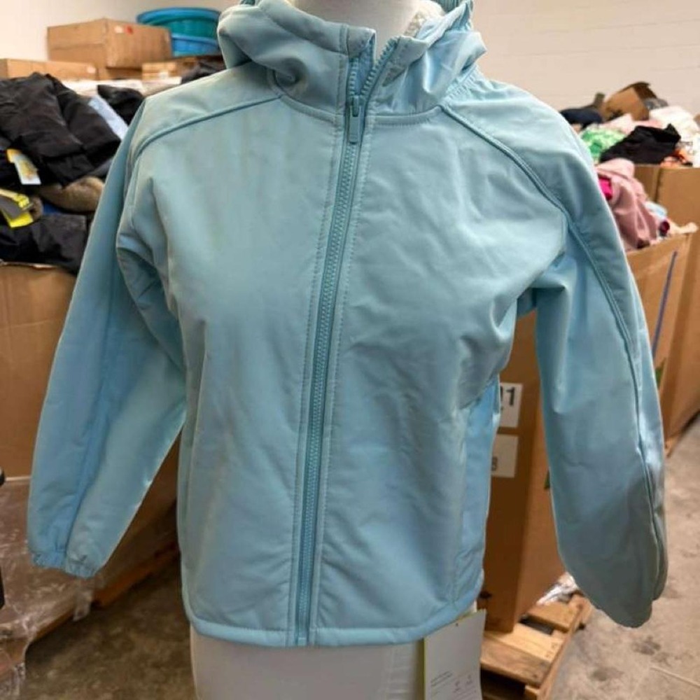 All in Motion Girls' Light Blue Hooded Jacket – Size Large (10/12)
